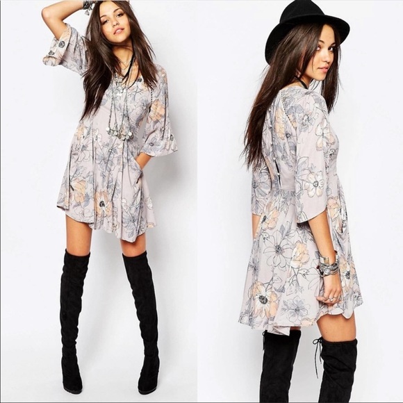 Free People Eyes On You Printed Dress in Navy Combo - Picture 10 of 14